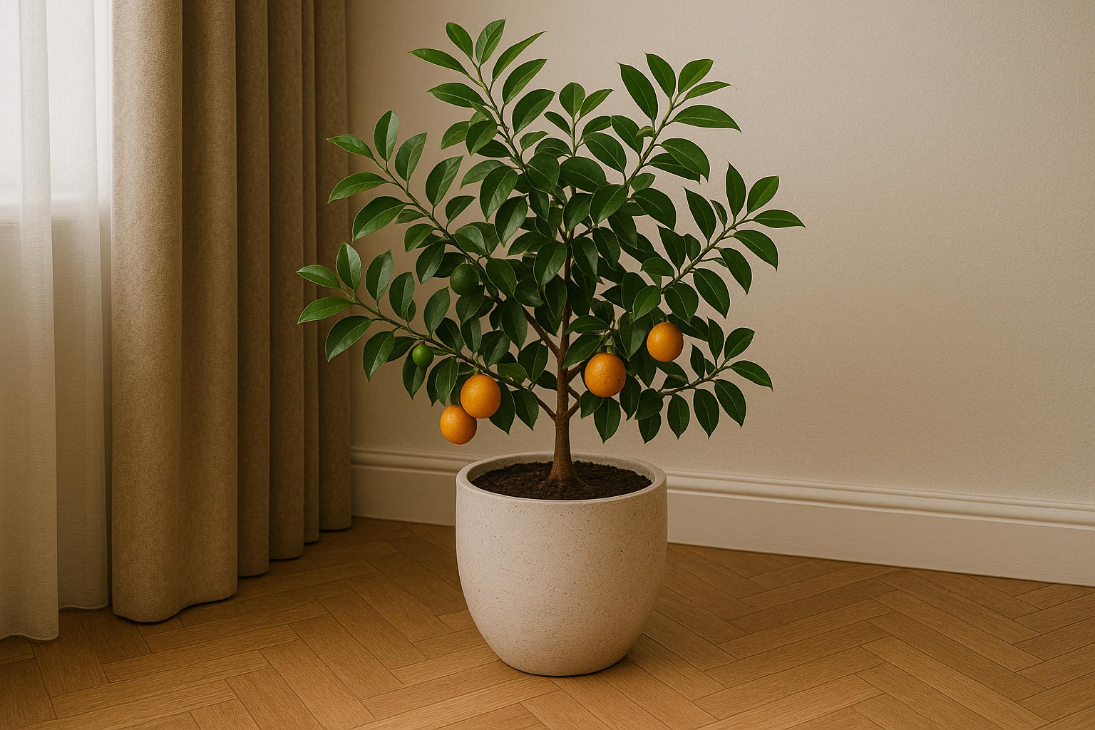 árvore frutífera em vaso