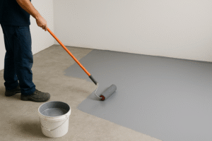 pintando chão com epóxi